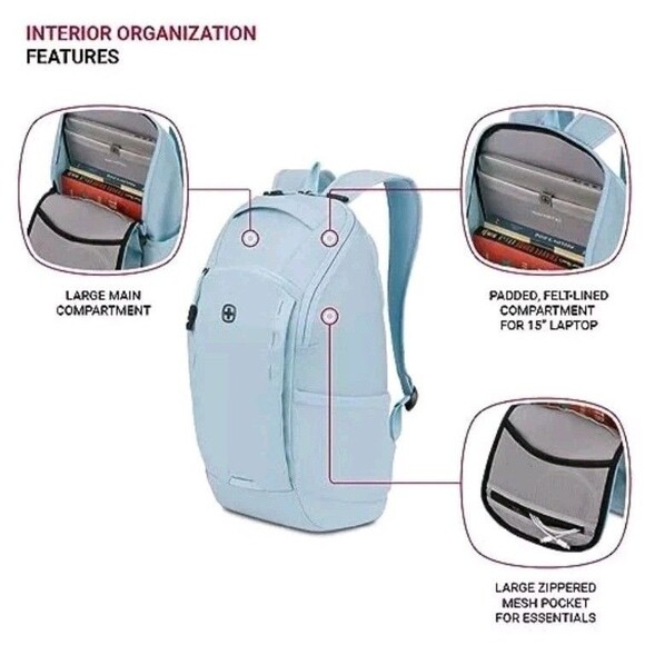 SwissGear 8117 Laptop Backpack, Light Blue, 17.75 Inches main image 4